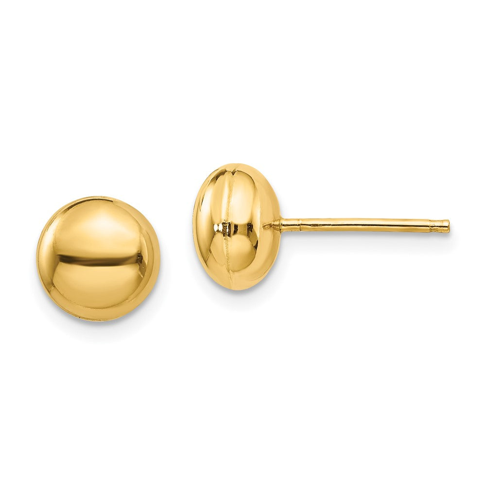 14K Gelbgold Poliert 8mm Knopf Ohrstecker