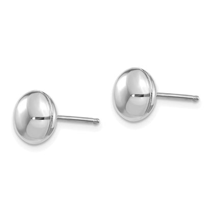 14K Weißgold Poliert 8mm Knopf Ohrstecker