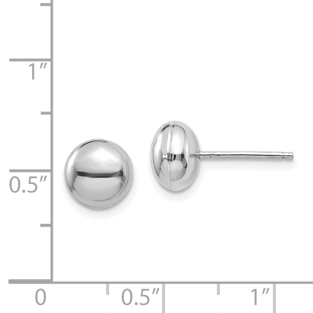 14K Weißgold Poliert 8mm Knopf Ohrstecker