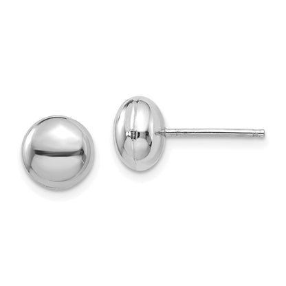 14K Weißgold Poliert 8mm Knopf Ohrstecker