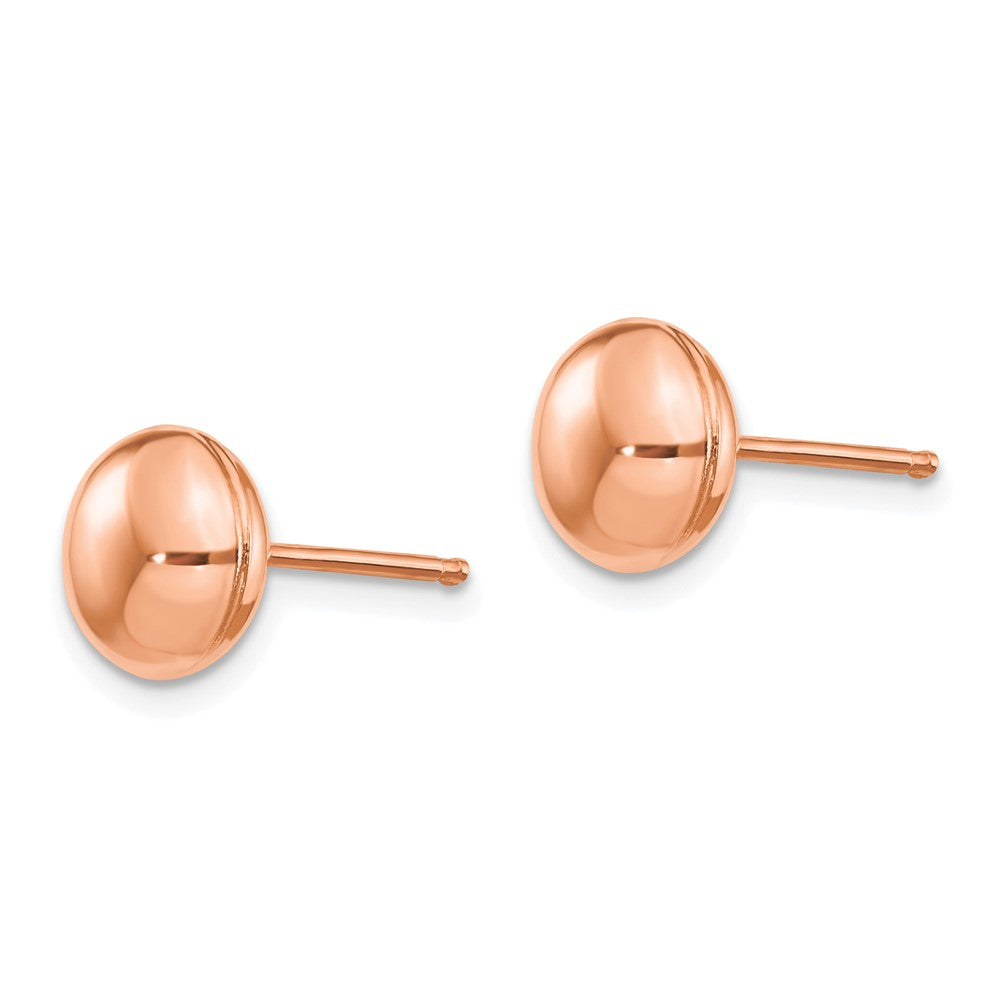 14K Roségold Poliert 8mm Knopf Ohrstecker