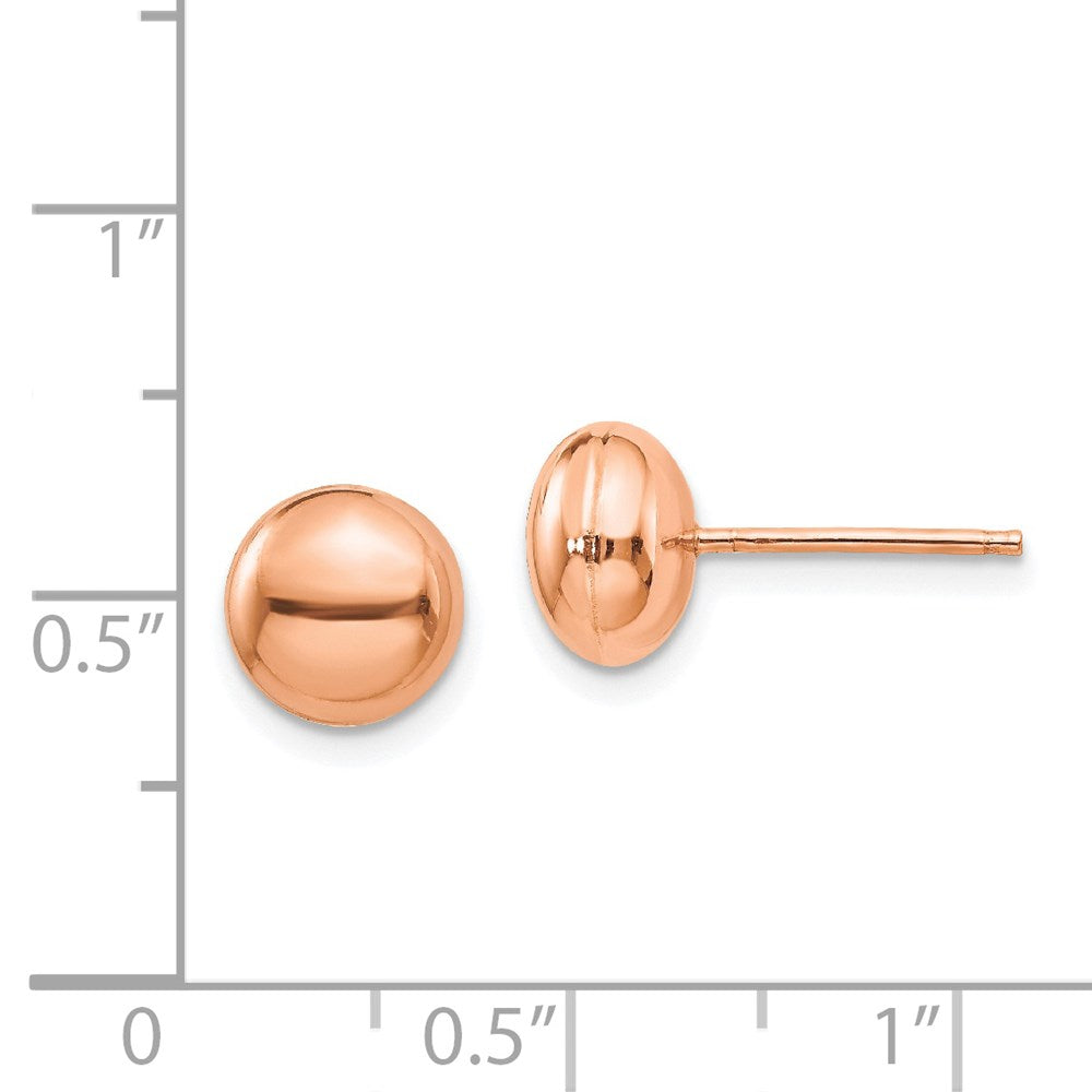 14K Roségold Poliert 8mm Knopf Ohrstecker