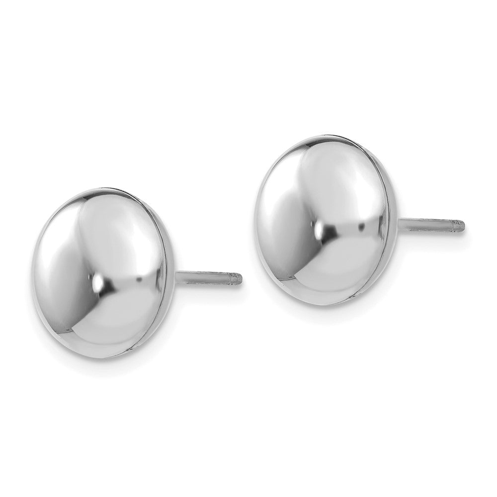14K Weißgold Poliert 10.5mm Knopf Ohrstecker