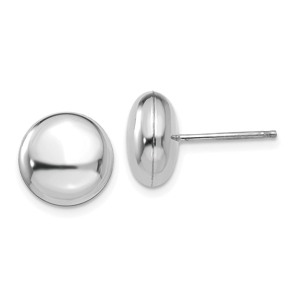 14K Weißgold Poliert 10.5mm Knopf Ohrstecker