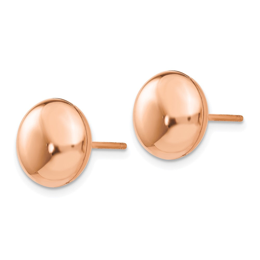 14K Roségold Poliert 10.5mm Knopf Ohrstecker