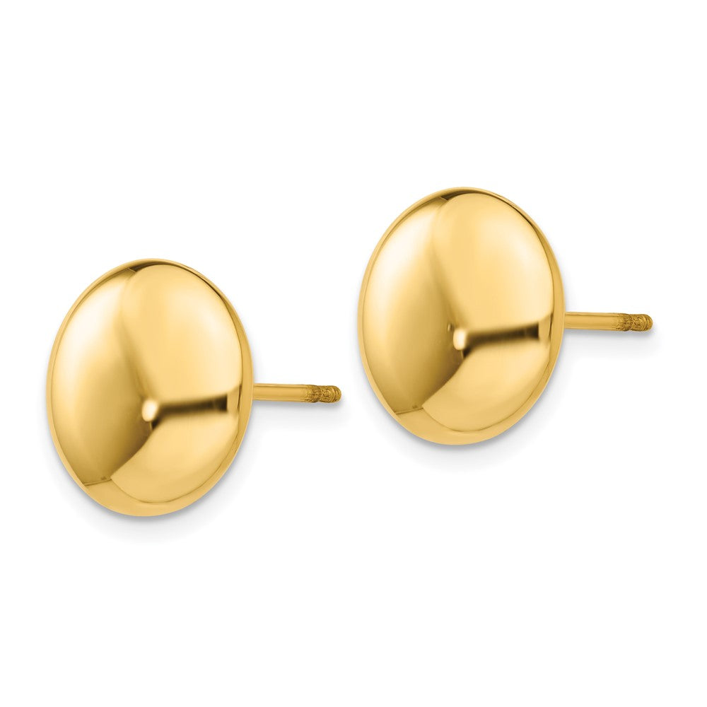 14K Gelbgold Poliert 12mm Knopf Ohrstecker