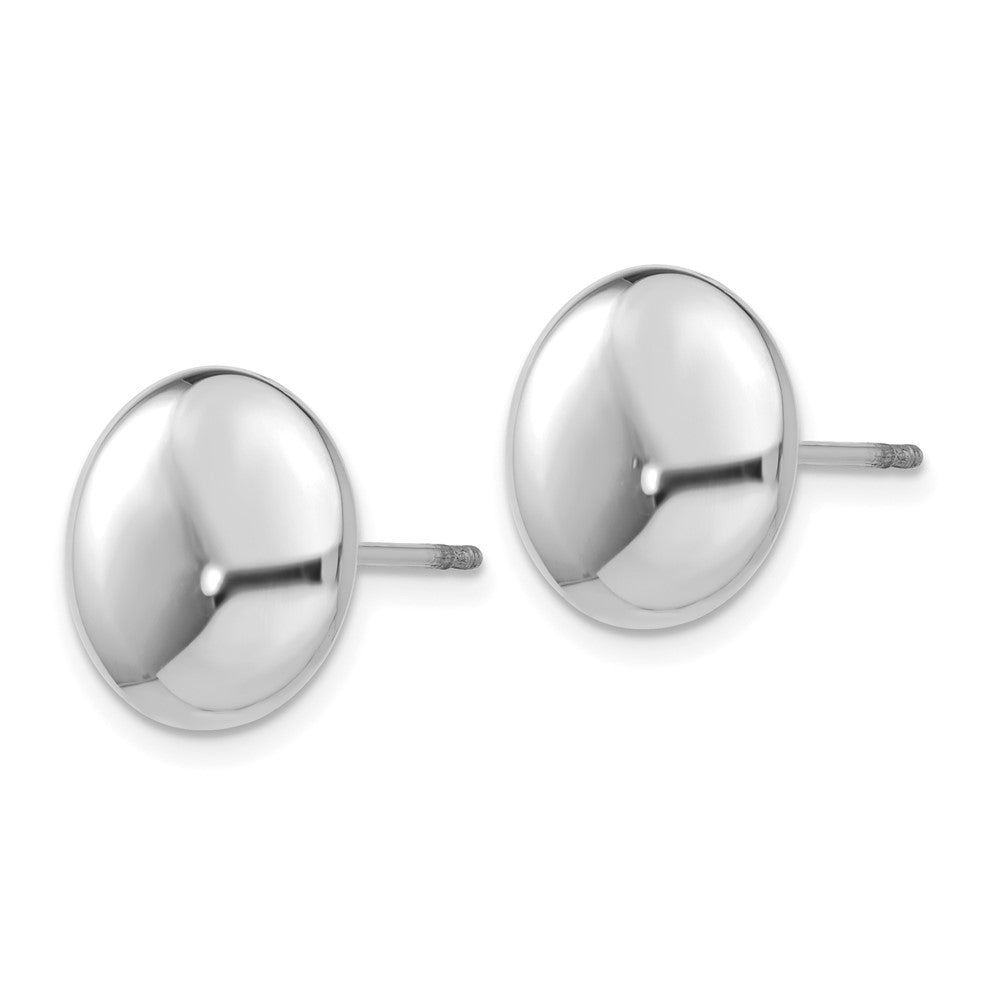 14K Weißgold Poliert 12mm Knopf Ohrstecker