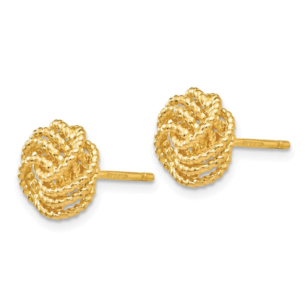 Ohrstecker Liebesknoten strukturiert 14K Gelbgold