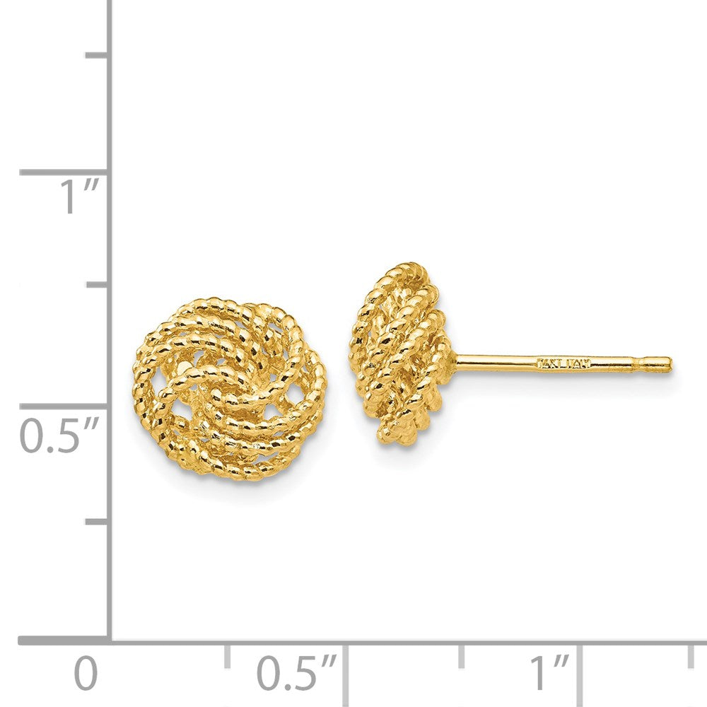 Ohrstecker Liebesknoten strukturiert 14K Gelbgold