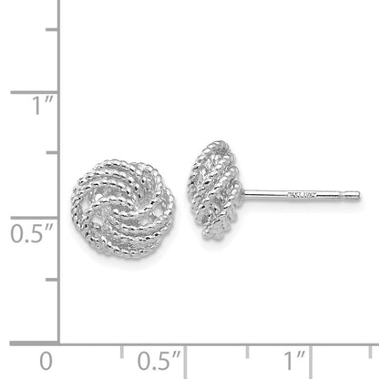 14K Weißgold Ohrstecker mit strukturiertem Liebesknoten