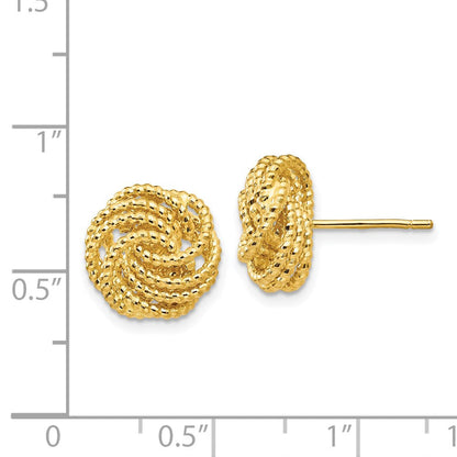14K Gelbgold Ohrstecker mit Liebesknoten, diamantiert
