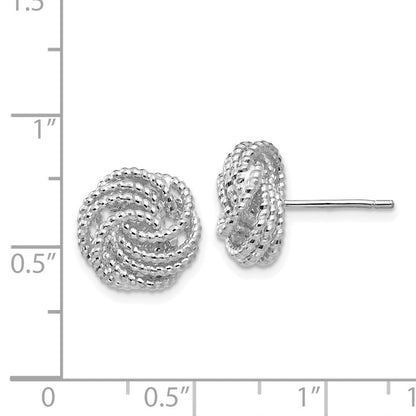 14K Weißgold Diamantschliff Liebesknoten Ohrstecker