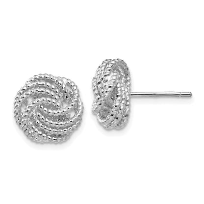 14K Weißgold Diamantschliff Liebesknoten Ohrstecker
