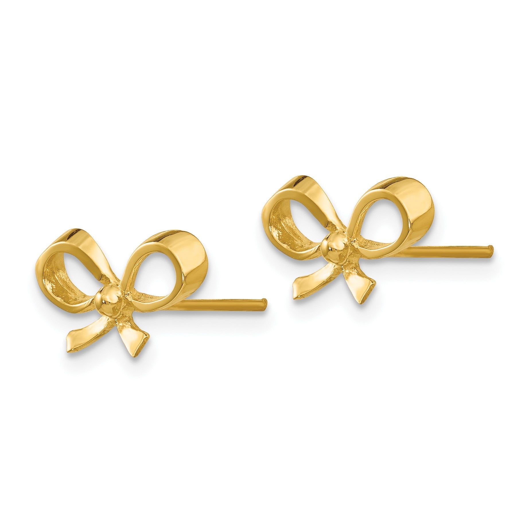 14K Gelbgold Schleife Ohrstecker