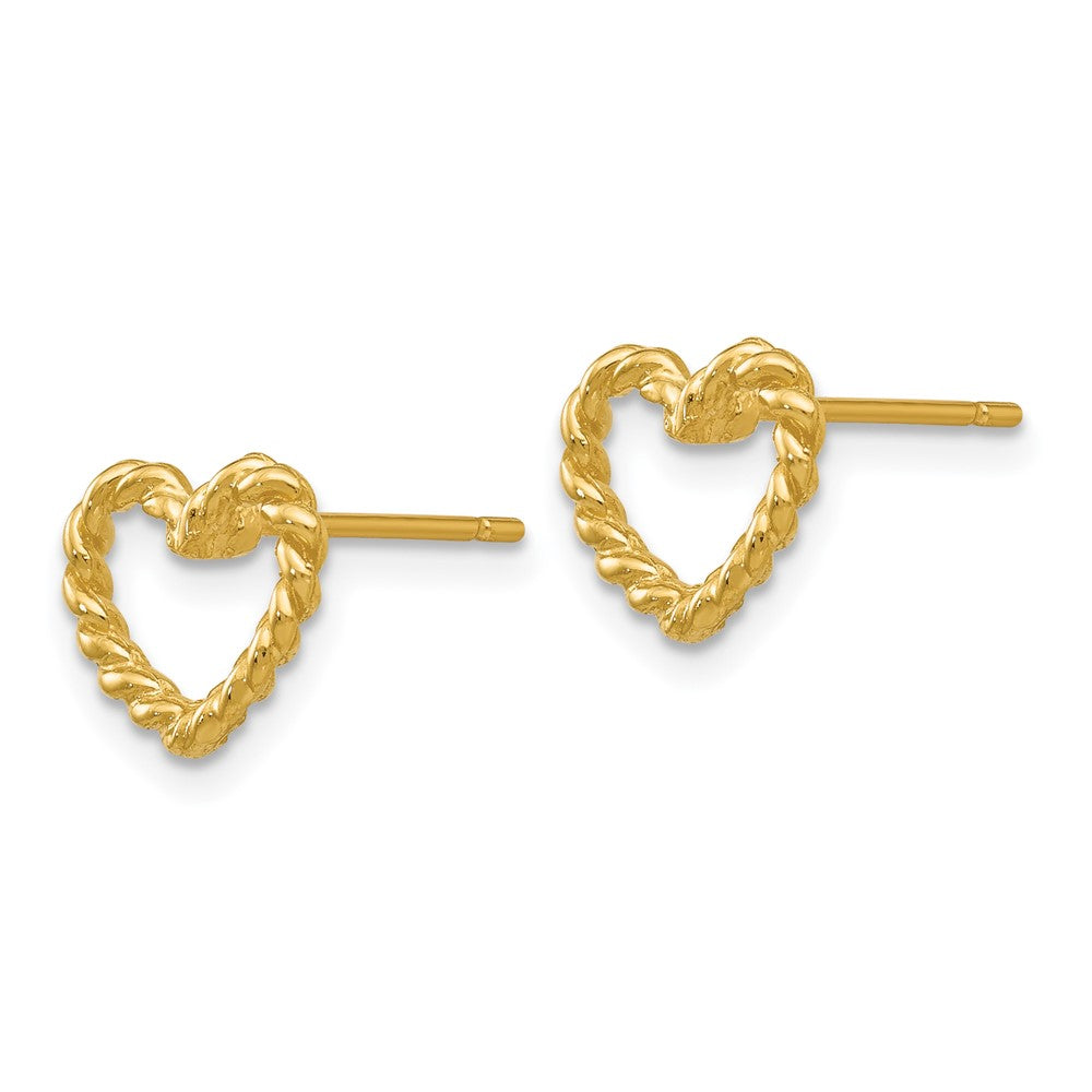 14K Gelbgold Herz Ohrstecker