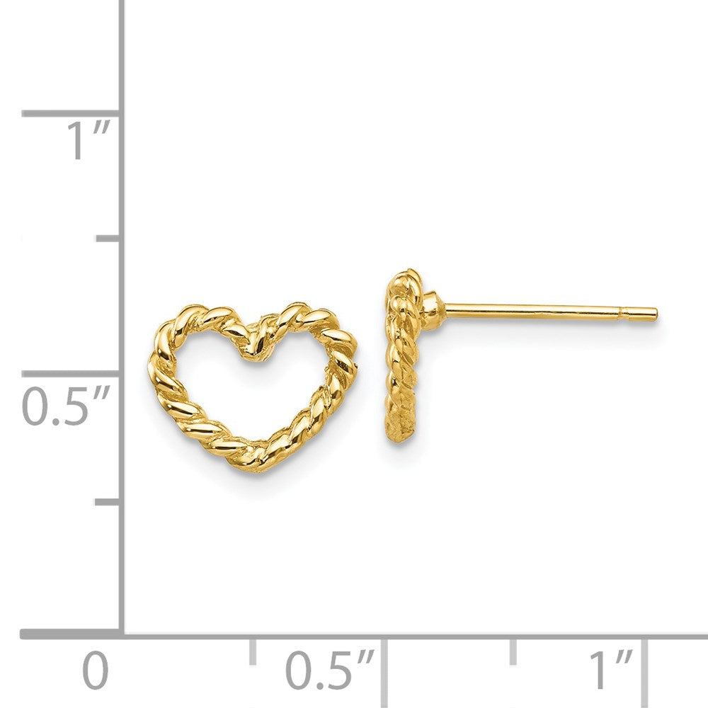 14K Gelbgold Herz Ohrstecker