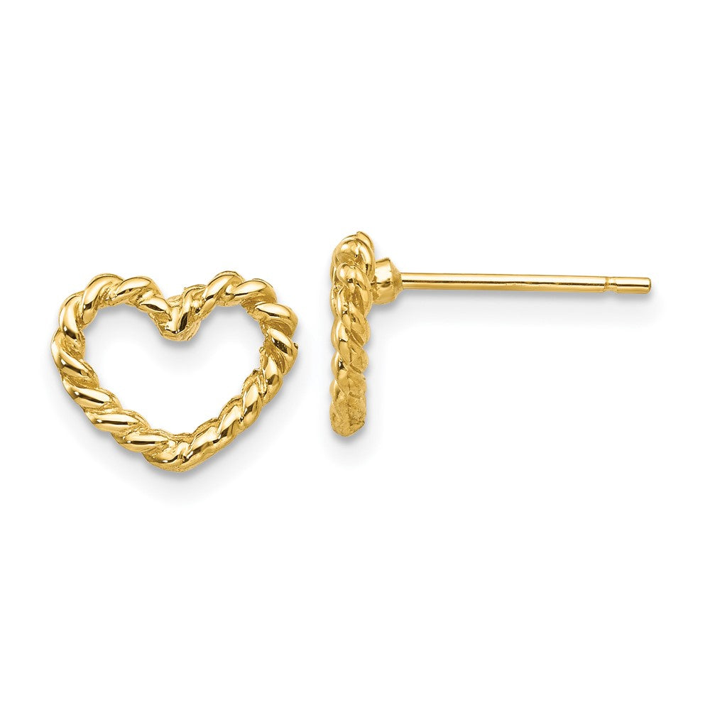 14K Gelbgold Herz Ohrstecker