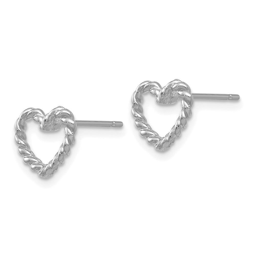 14K Weißgold Herz Ohrstecker