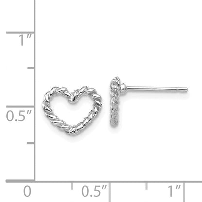 14K Weißgold Herz Ohrstecker