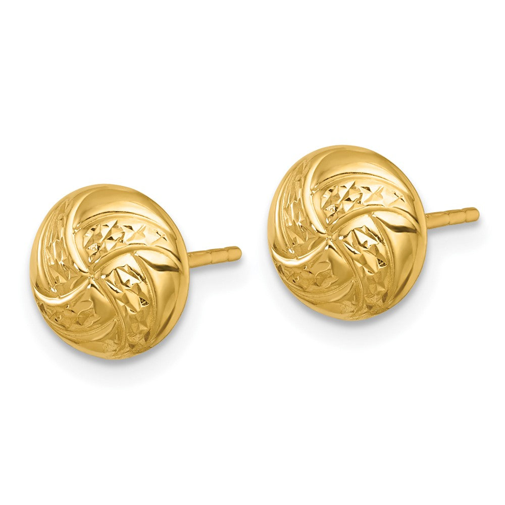 14K Gelbgold Poliert Strukturiert Ohrstecker