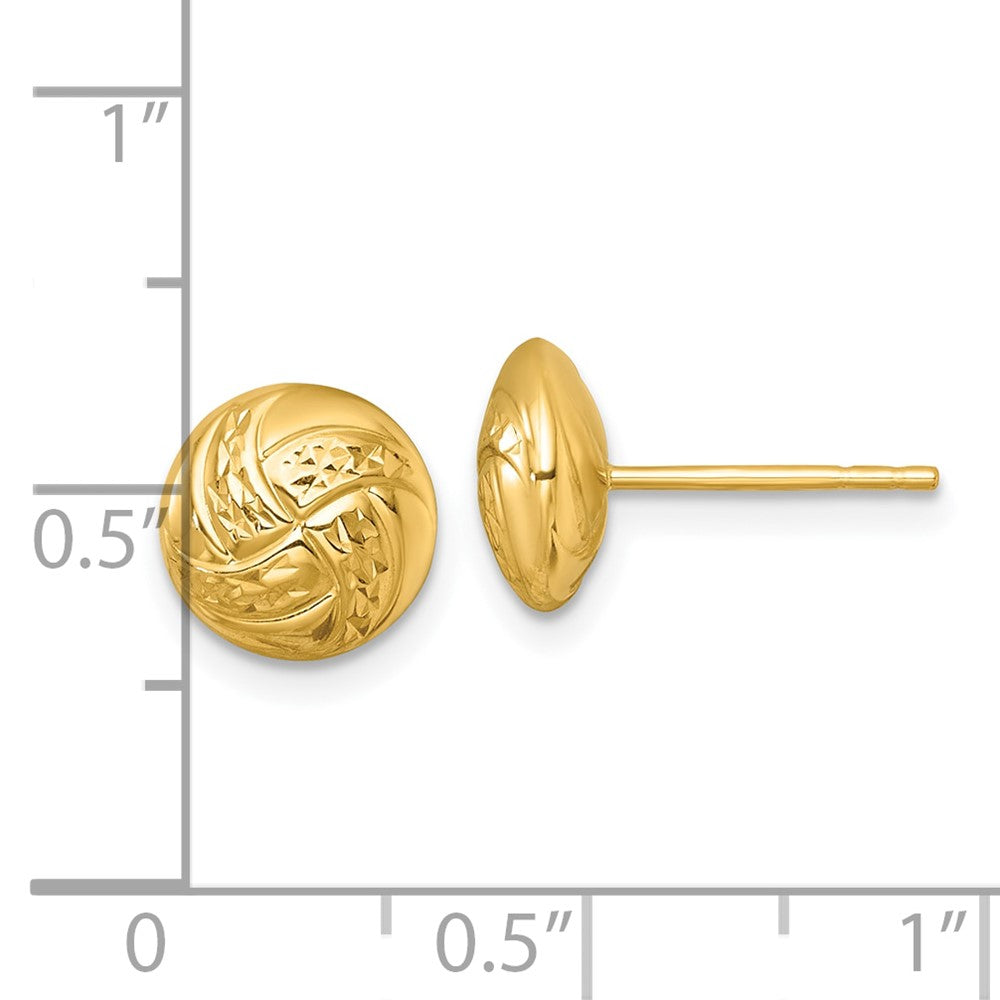14K Gelbgold Poliert Strukturiert Ohrstecker
