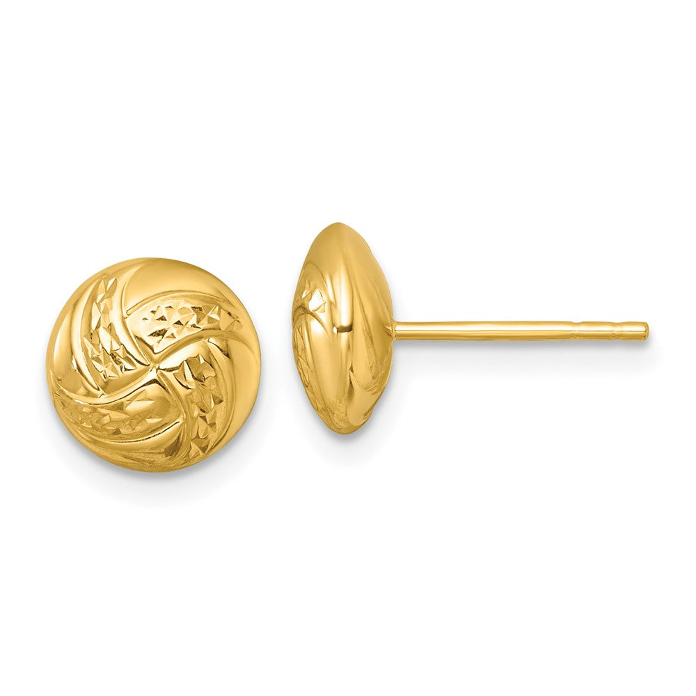 14K Gelbgold Poliert Strukturiert Ohrstecker