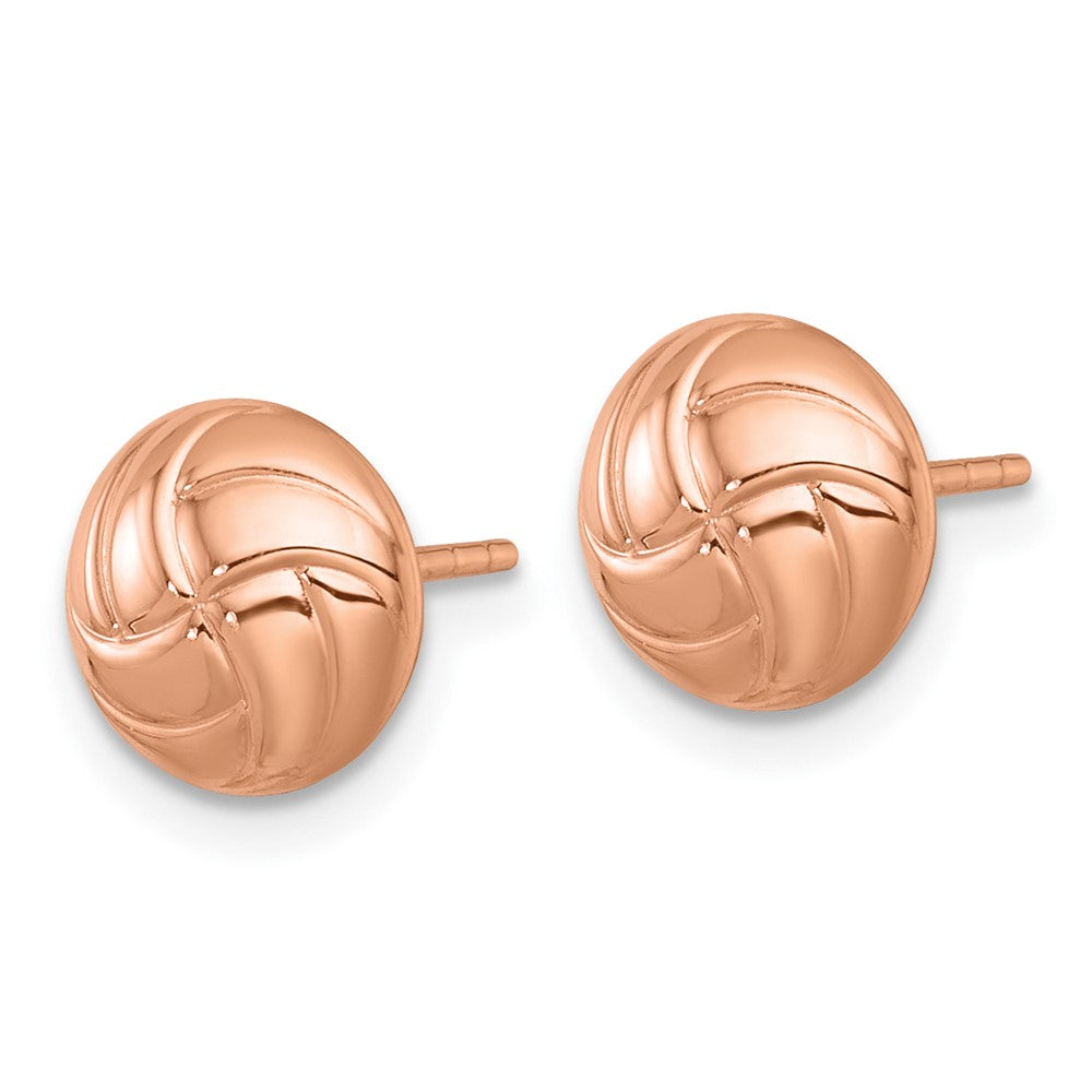 14K Roségold Poliert Strukturiert Ohrstecker