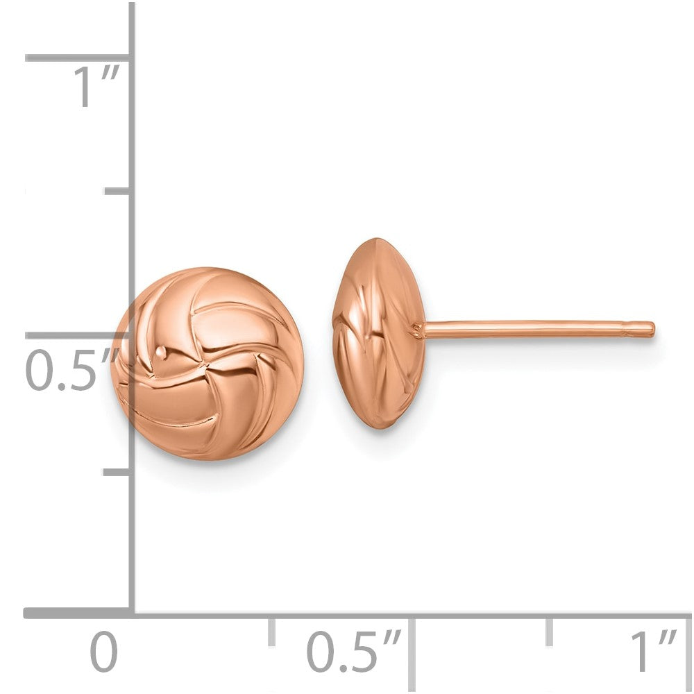 14K Roségold Poliert Strukturiert Ohrstecker