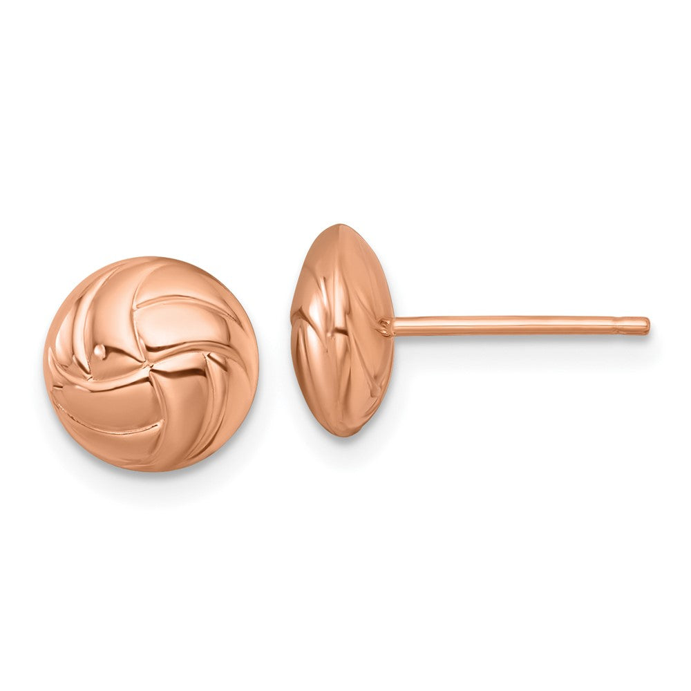 14K Roségold Poliert Strukturiert Ohrstecker