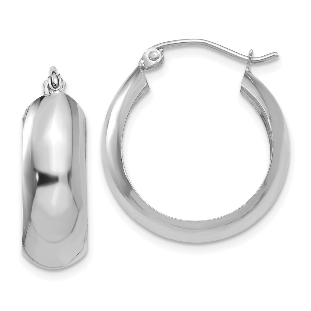14K Weißgold Creolen