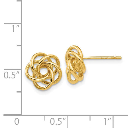 14K Gelbgold Liebe Knoten Ohrringe