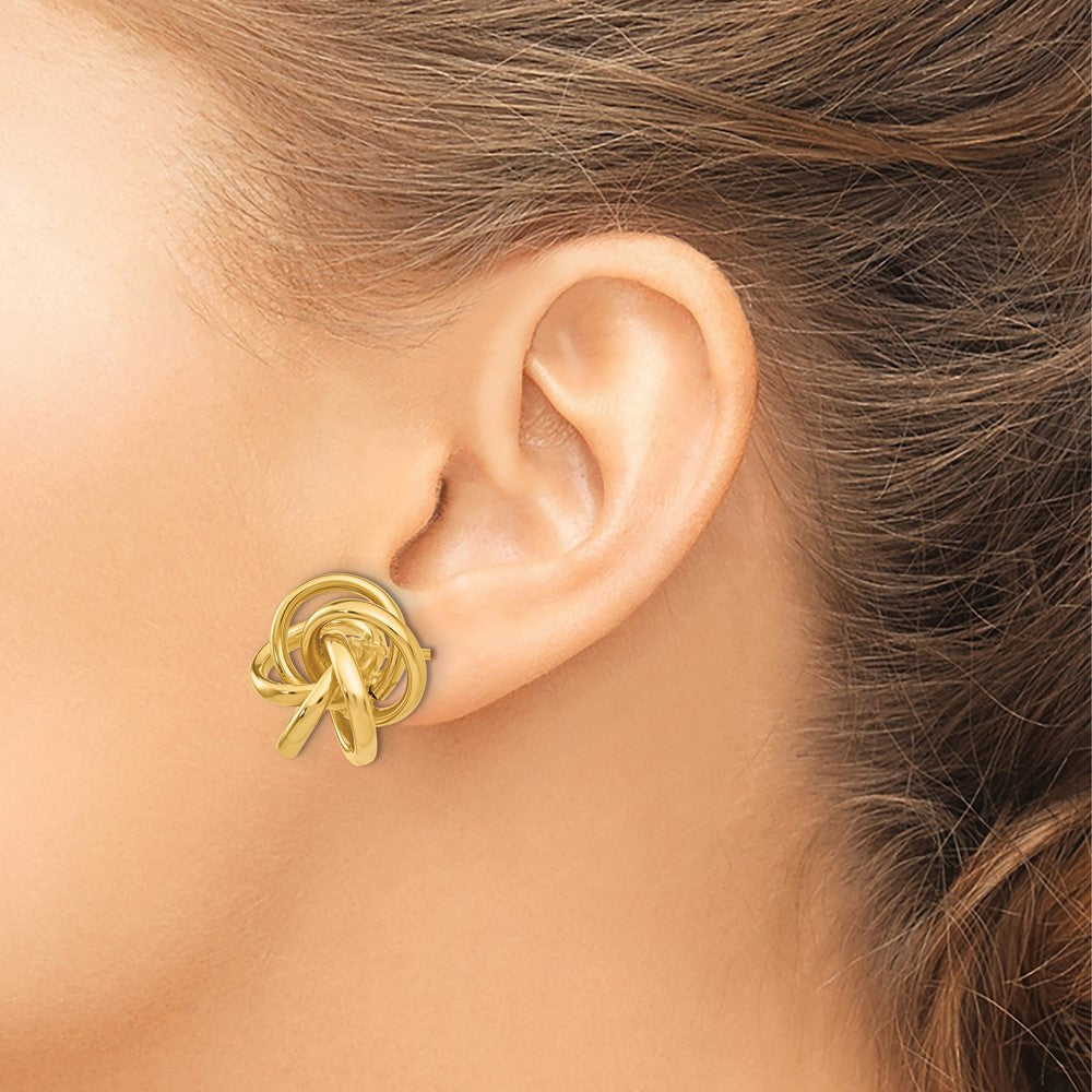 14K Gelbgold Liebe Knoten Ohrringe