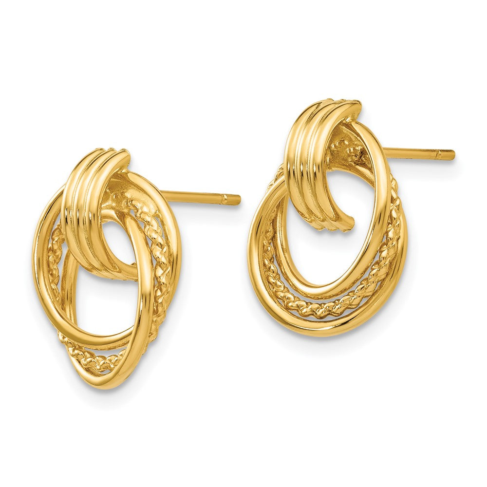 14K Gelbgold Poliert Fantasie Ohrstecker