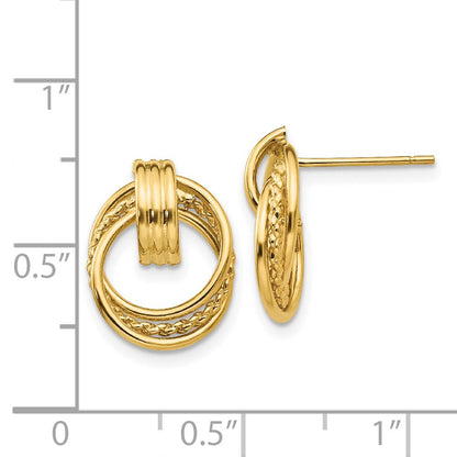 14K Gelbgold Poliert Fantasie Ohrstecker
