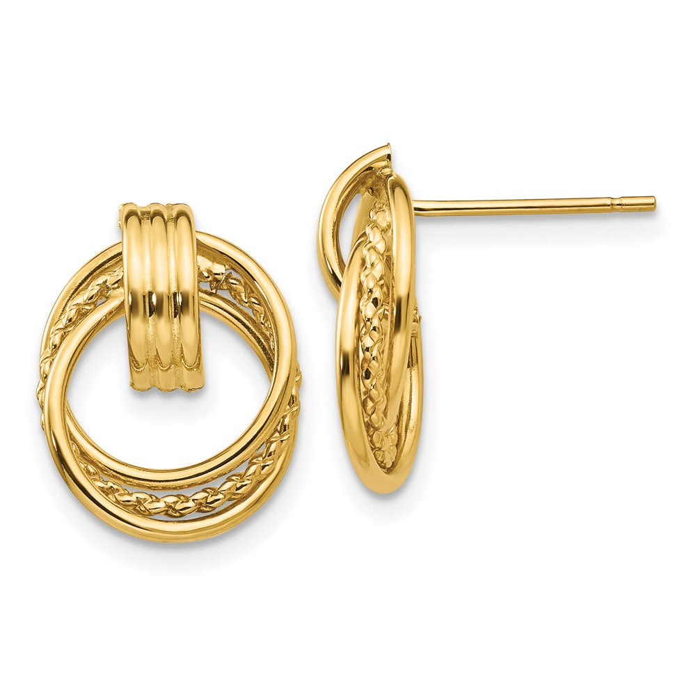 14K Gelbgold Poliert Fantasie Ohrstecker