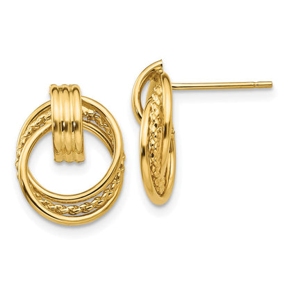 14K Gelbgold Poliert Fantasie Ohrstecker