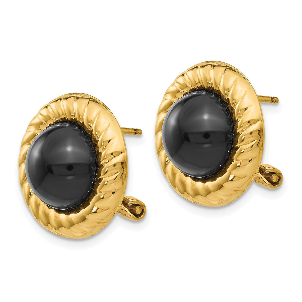 14K Gelbgold Onyx Fantasie Ohrringe