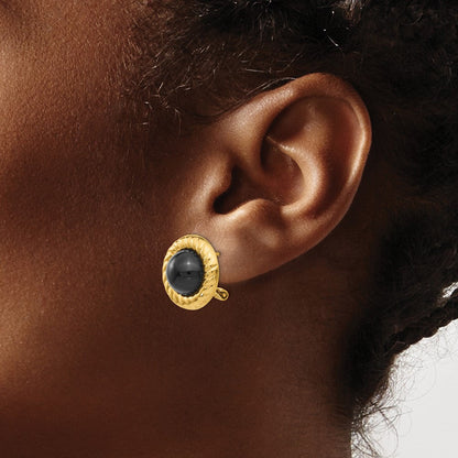 14K Gelbgold Onyx Fantasie Ohrringe