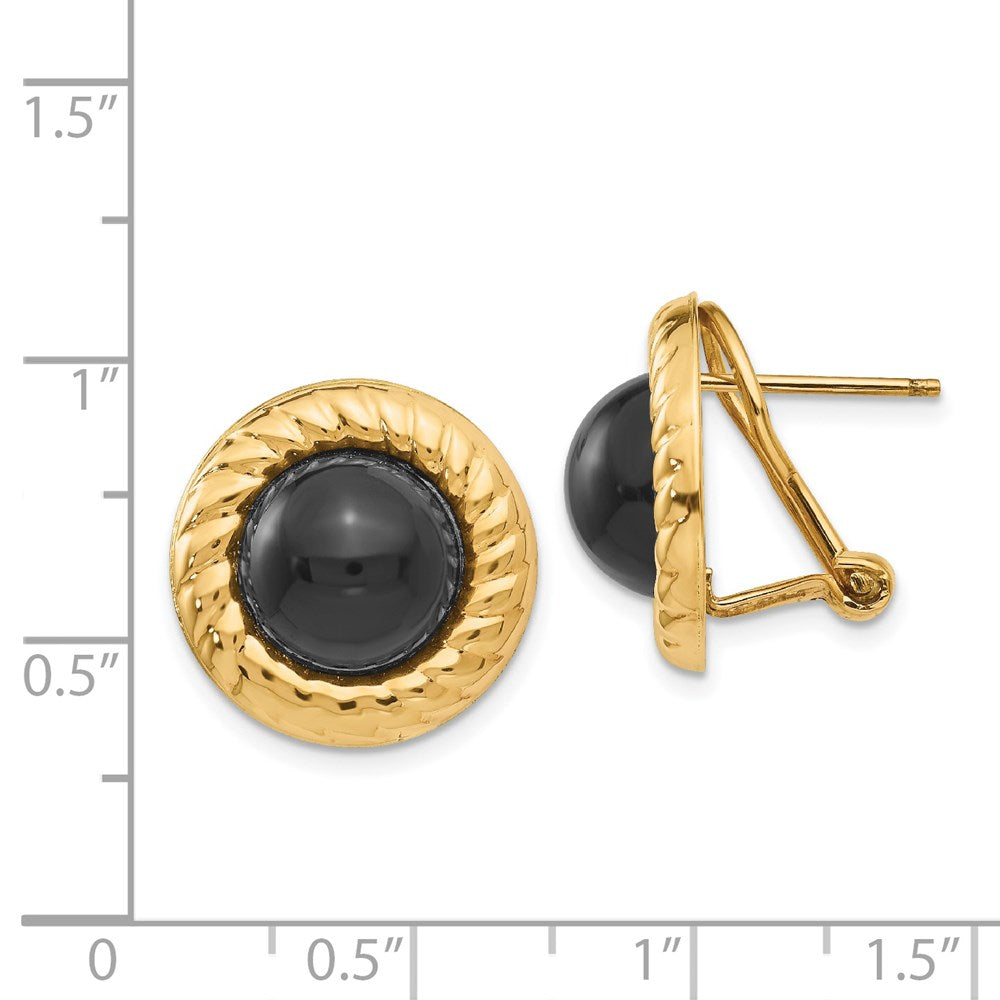 14K Gelbgold Onyx Fantasie Ohrringe