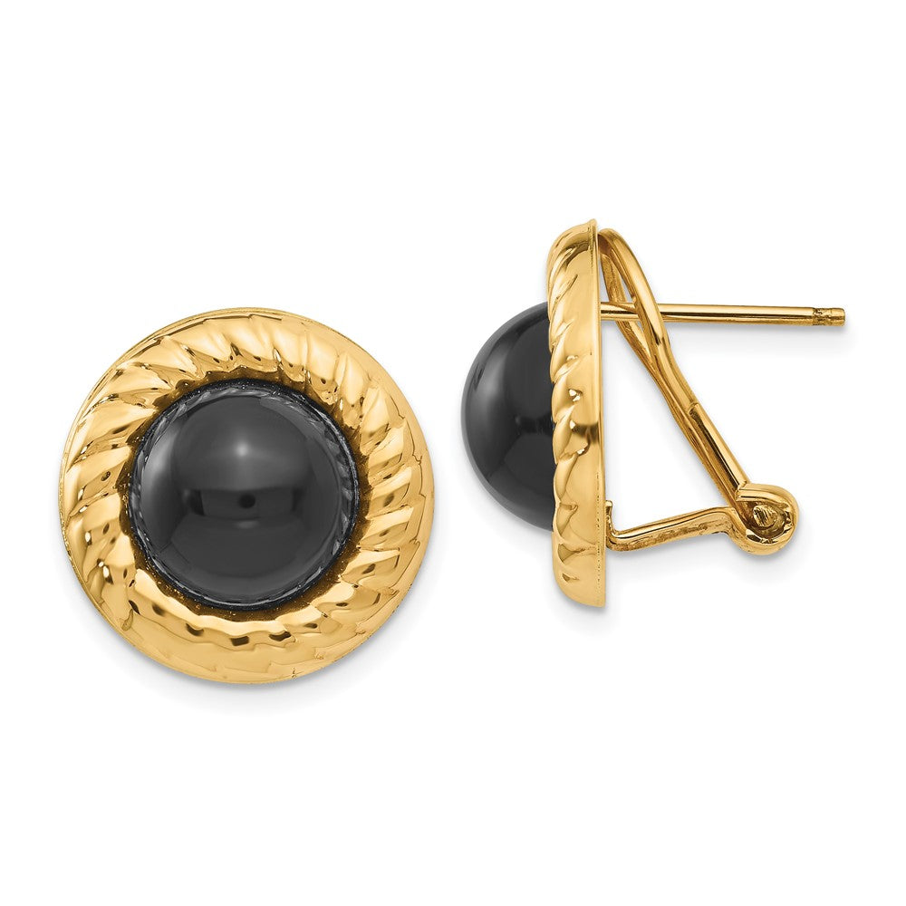 14K Gelbgold Onyx Fantasie Ohrringe
