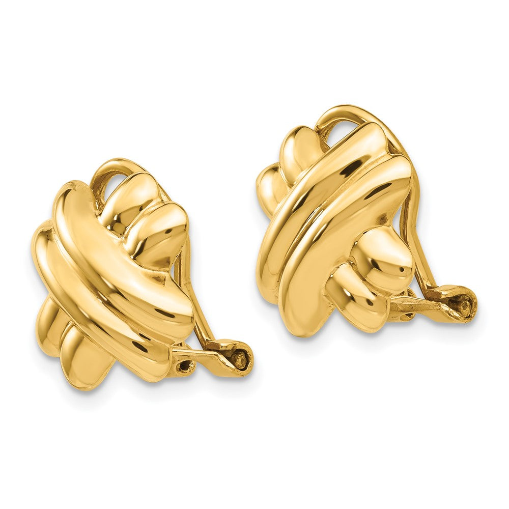 14K Gelbgold Non Durchbrochen X Ohrringe