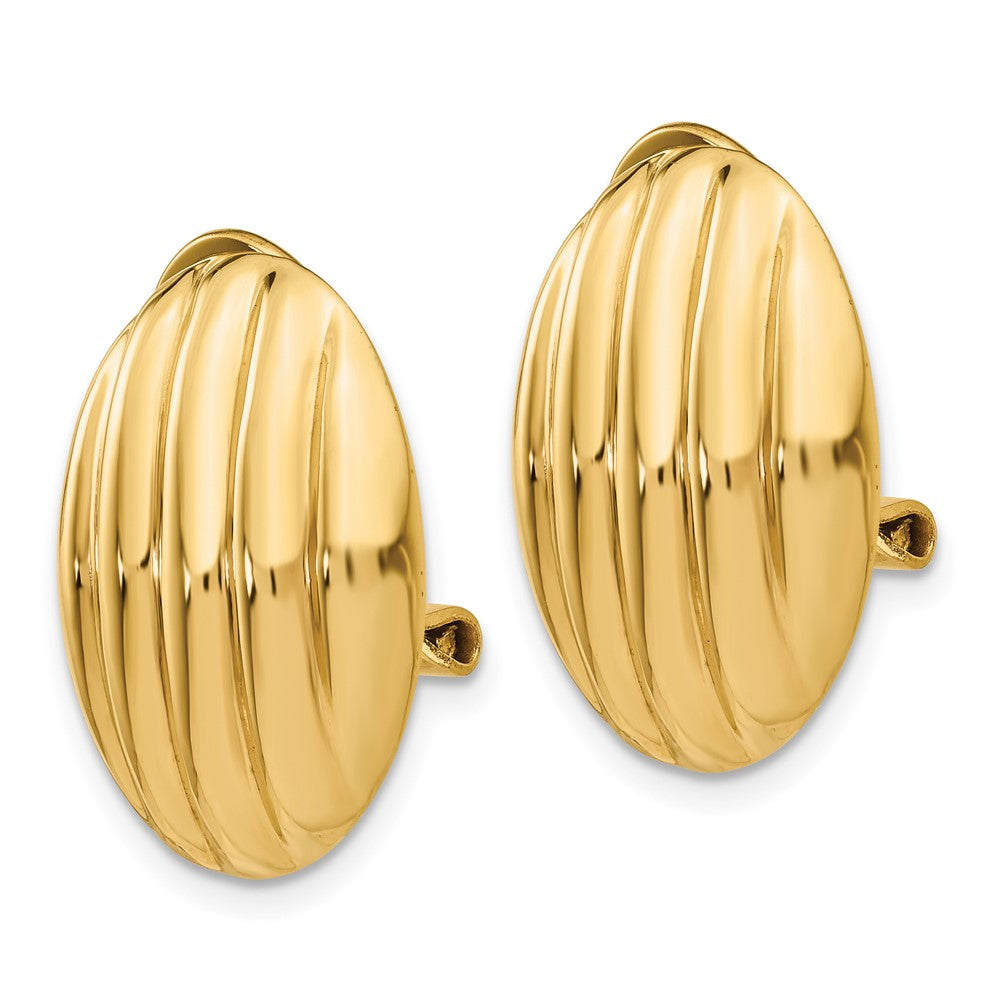 14K Gelbgold Non Durchbrochen Fantasie Ohrringe