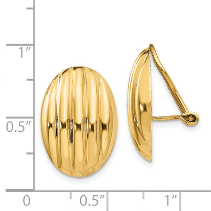 14K Gelbgold Non Durchbrochen Fantasie Ohrringe