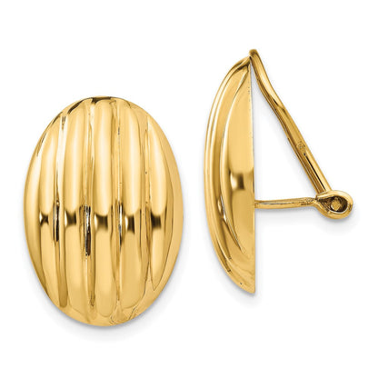 14K Gelbgold Non Durchbrochen Fantasie Ohrringe