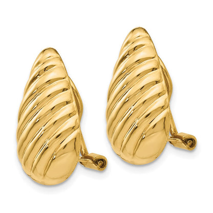 14K Gelbgold Non Durchbrochen Fantasie Ohrringe
