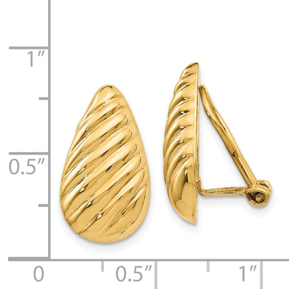 14K Gelbgold Non Durchbrochen Fantasie Ohrringe