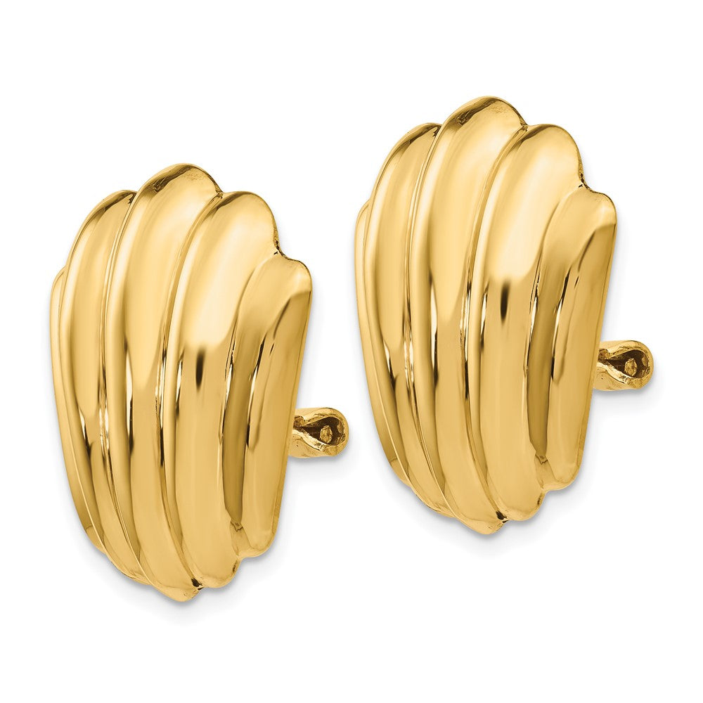 14K Gelbgold Non Durchbrochen Fantasie Ohrringe