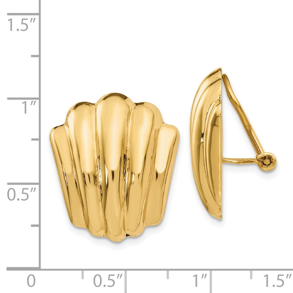 14K Gelbgold Non Durchbrochen Fantasie Ohrringe