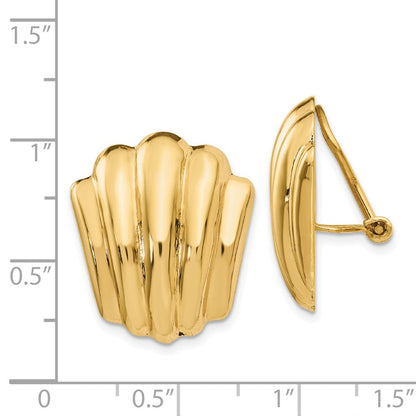 14K Gelbgold Non Durchbrochen Fantasie Ohrringe