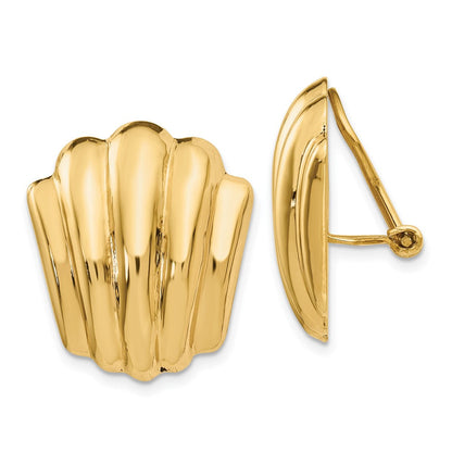 14K Gelbgold Non Durchbrochen Fantasie Ohrringe